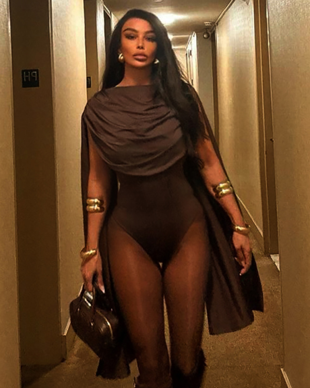 Women Long Sleeve Unique Design Bodysuit S-L