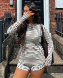 Long Sleeve T Shirt With Shorts Two Piece Set S-L