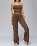 Women Sling Vest Wide Leg Pants  Yoga Two-piece Sets S-XL