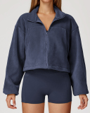 Women's Autumn And Winter Stand-Up Collar Windproof And Warm Austrian Fleece Running Jacket S-XL