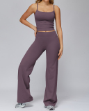 Women Sling Vest Wide Leg Pants  Yoga Two-piece Sets S-XL