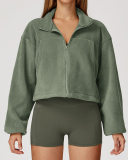 Women's Autumn And Winter Stand-Up Collar Windproof And Warm Austrian Fleece Running Jacket S-XL