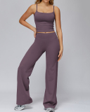 Women Sling Vest Wide Leg Pants  Yoga Two-piece Sets S-XL