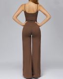 Women Sling Vest Wide Leg Pants  Yoga Two-piece Sets S-XL