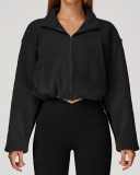 Women's Autumn And Winter Stand-Up Collar Windproof And Warm Austrian Fleece Running Jacket S-XL