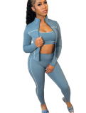 Sporty Autumn Winter Women 3 Piece Pant Set S-XXL