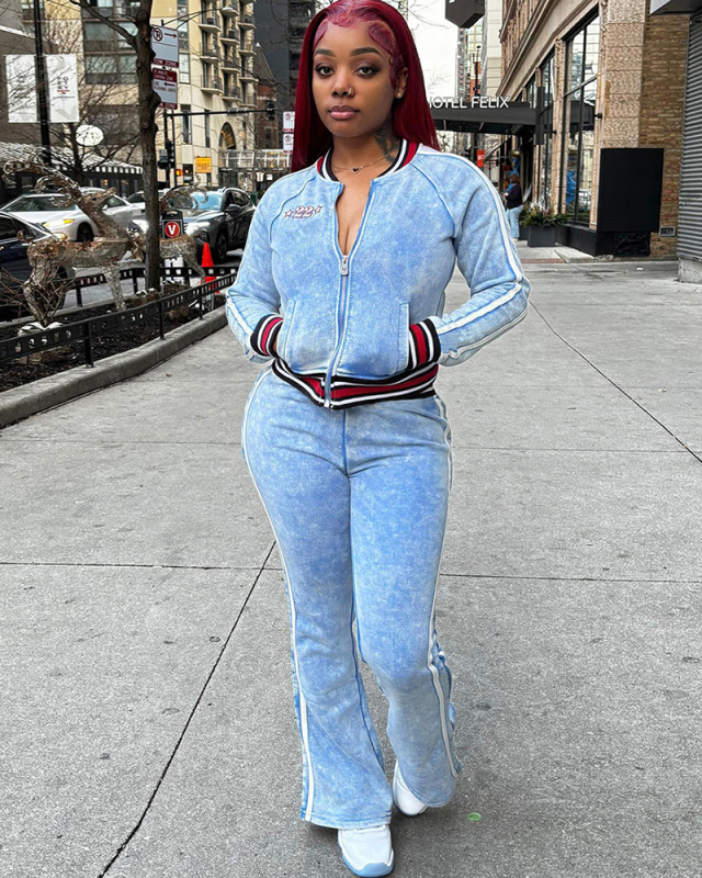 Comfort Blue Wholesale Ladies Sporty Leisure Set S-L