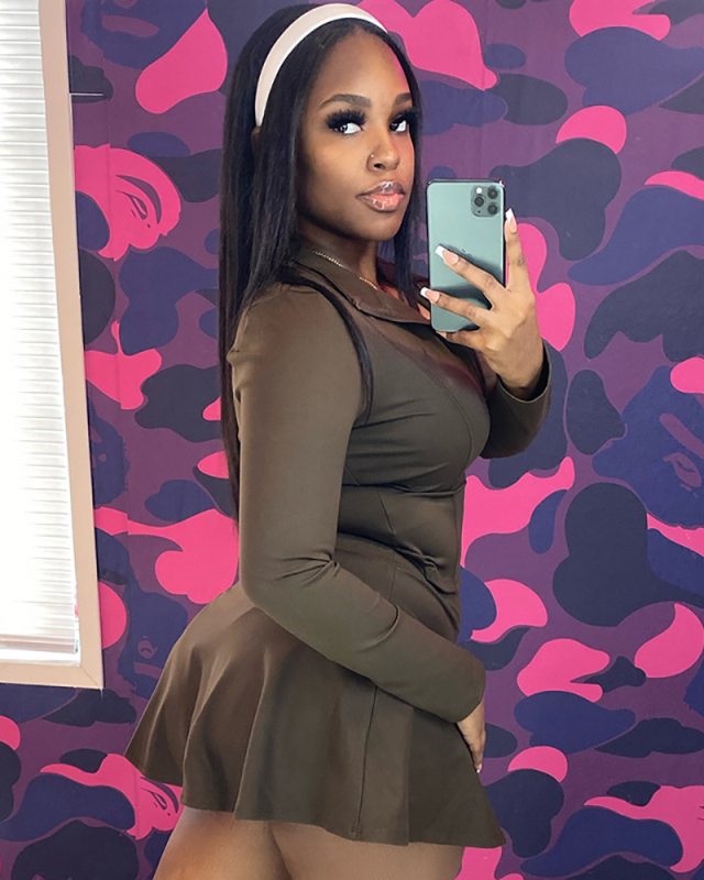 Long Sleeve New Autumn Women Two Piece Skirt Set S-L