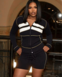 Black High Quality Women Leisure Short Set S-L