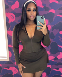 Long Sleeve New Autumn Women Two Piece Skirt Set S-L