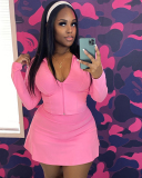 Long Sleeve New Autumn Women Two Piece Skirt Set S-L
