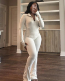 Long Sleeve Leisure Women Trendy Two Piece Pant Set S-2XL