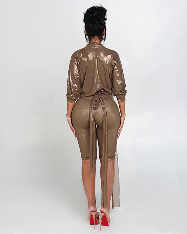 Deep V-neck Women Wholesale Two Piece Pant Set S-L