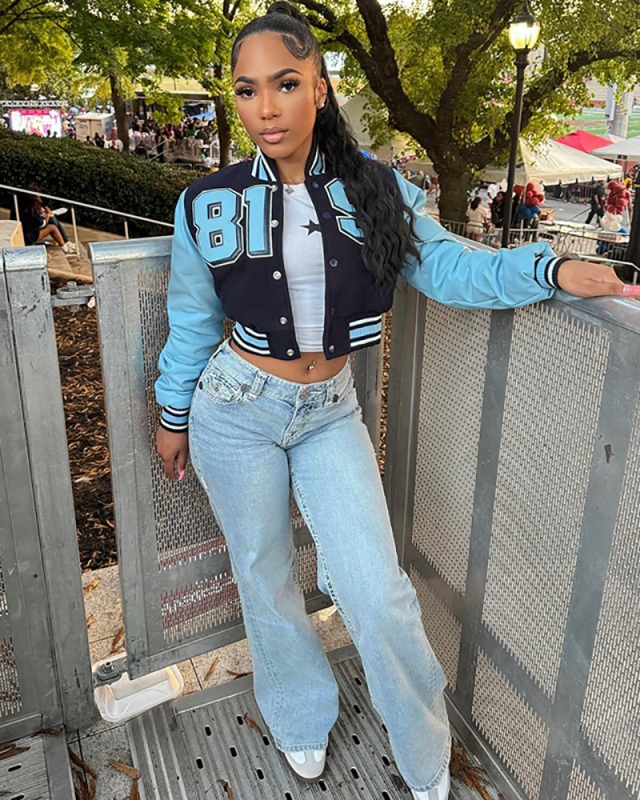 Long Sleeve PU Short Jacket Coat S-L