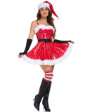 Red PU Xmas Cute Dress Inlcude Hat