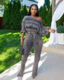 High Quality Women Fashion Two Piece Pant Outfits S-XXL