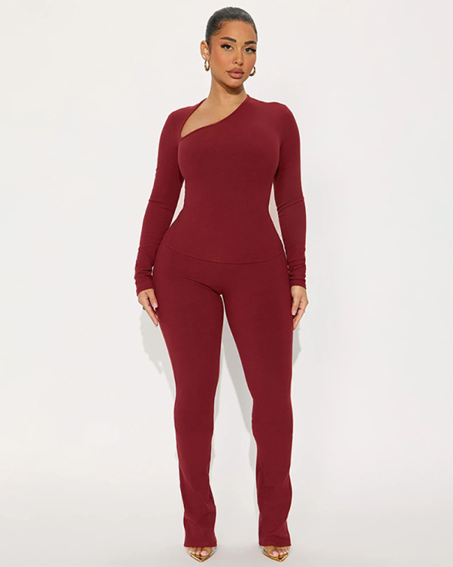New Style Wholesale Autumn Winter Women Two Piece Pant Set S-L
