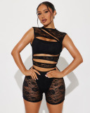 Wholesale Lace Women Hollow Out Jumpsuit S-L