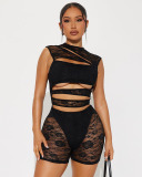 Wholesale Lace Women Hollow Out Jumpsuit S-L
