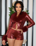 Red Cute Party Two Piece Short Set S-L