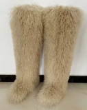 72cm High Winter Fur Boots