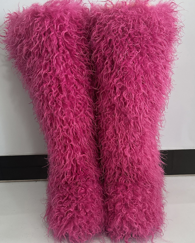 72cm High Winter Fur Boots