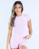 OEM Solid Color Short Sleeve Women Yoga T Shirt XS-L