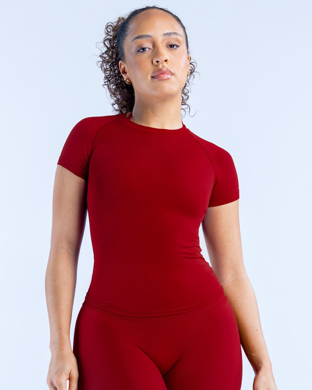 OEM Solid Color Short Sleeve Women Yoga T Shirt XS-L