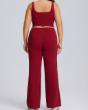 Plus Size Yoga Two Piece Wide Leg Pant Set S-3XL