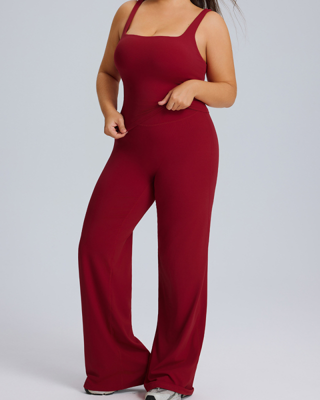 Plus Size Yoga Two Piece Wide Leg Pant Set S-3XL