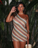 Single Shoulder Women Party Dress S-L