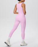 OEM Printed Logo Solid Color Women Sporty Two Piece Yoga Set Pant Set S-XL