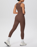 OEM Printed Logo Solid Color Women Sporty Two Piece Yoga Set Pant Set S-XL