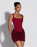 Sequin Women Sleeveless Sexy Party Dress S-L