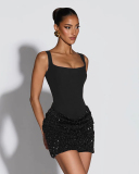 Sequin Women Sleeveless Sexy Party Dress S-L