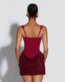 Sequin Women Sleeveless Sexy Party Dress S-L