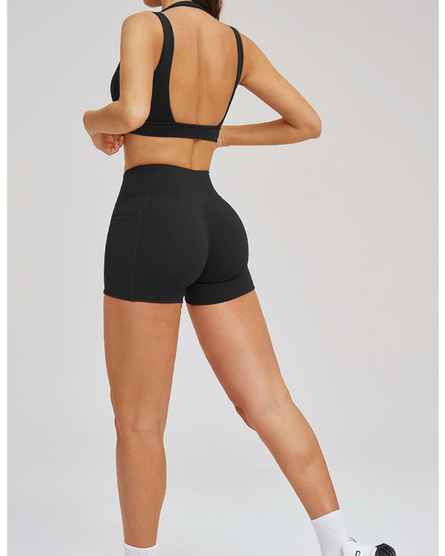 OEM Wholesale Logo Printed Women Sport Yoga Bra With Shorts S-XL