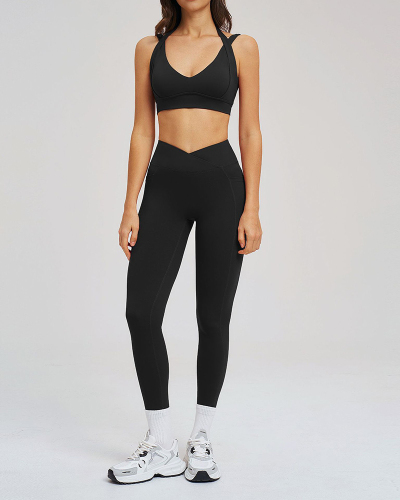 Copy OEM Wholesale Logo Printed Women Sport Yoga Bra With Pants S-XL