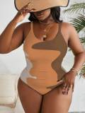 Plus Size Women Wholesale Printed One Piece Swimsuit L-4XL