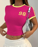 Number 98 Printed Short T Shirts S-L