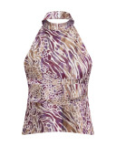 Women Sleeveless Flowered Halter Neck Sexy Vest S-L