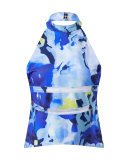 Women Sleeveless Flowered Halter Neck Sexy Vest S-L