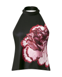 Women Sleeveless Flowered Halter Neck Sexy Vest S-L