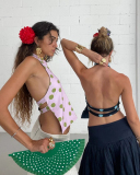 Women Sleeveless Flowered Halter Neck Sexy Vest S-L
