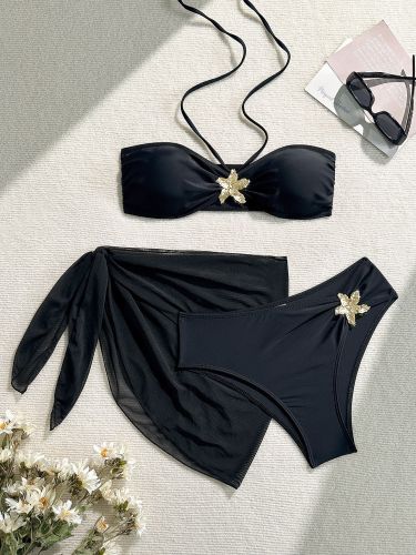 Halter Neck 3 Piece Set Women Beach Swimwear S-XL