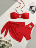 Halter Neck 3 Piece Set Women Beach Swimwear S-XL