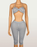 Women Polka Dots Cute Two Piece Skirt Set S-L