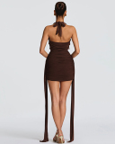 Deep V-neck Women Sexy Party Mini Dress S-L