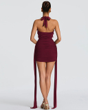 Deep V-neck Women Sexy Party Mini Dress S-L