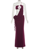 Single Shoulder Women Wholesale Women Long Dress S-L